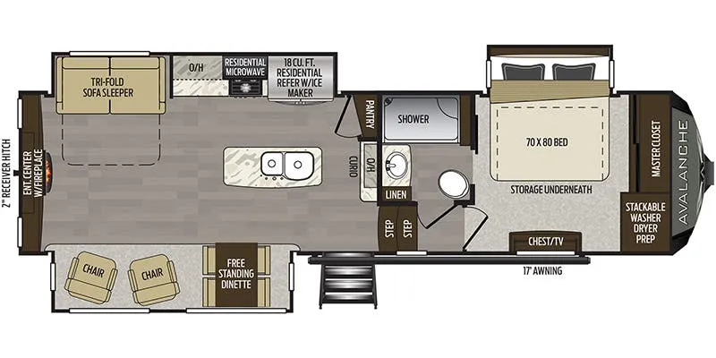 Keystone Avalanche 301RE floor plan