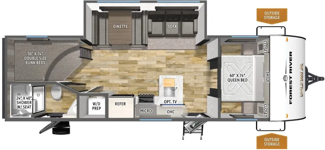 2026 Forest River Puma Camping Edition 284BHCE - Floor plan
