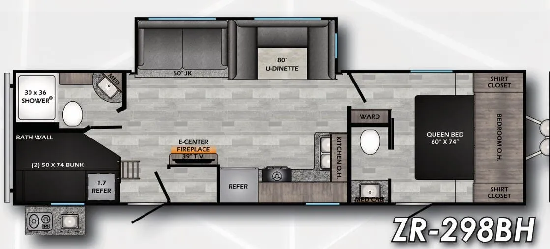 CrossRoads Zinger 298BH floor plan