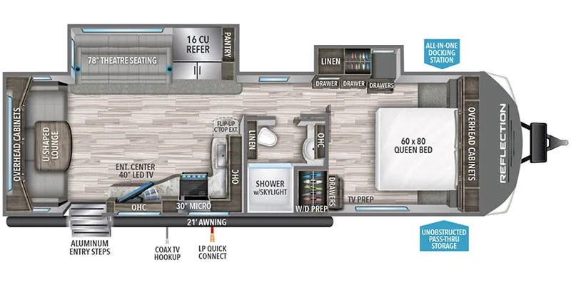 2023 Grand Design Reflection 296RDTS floor plan