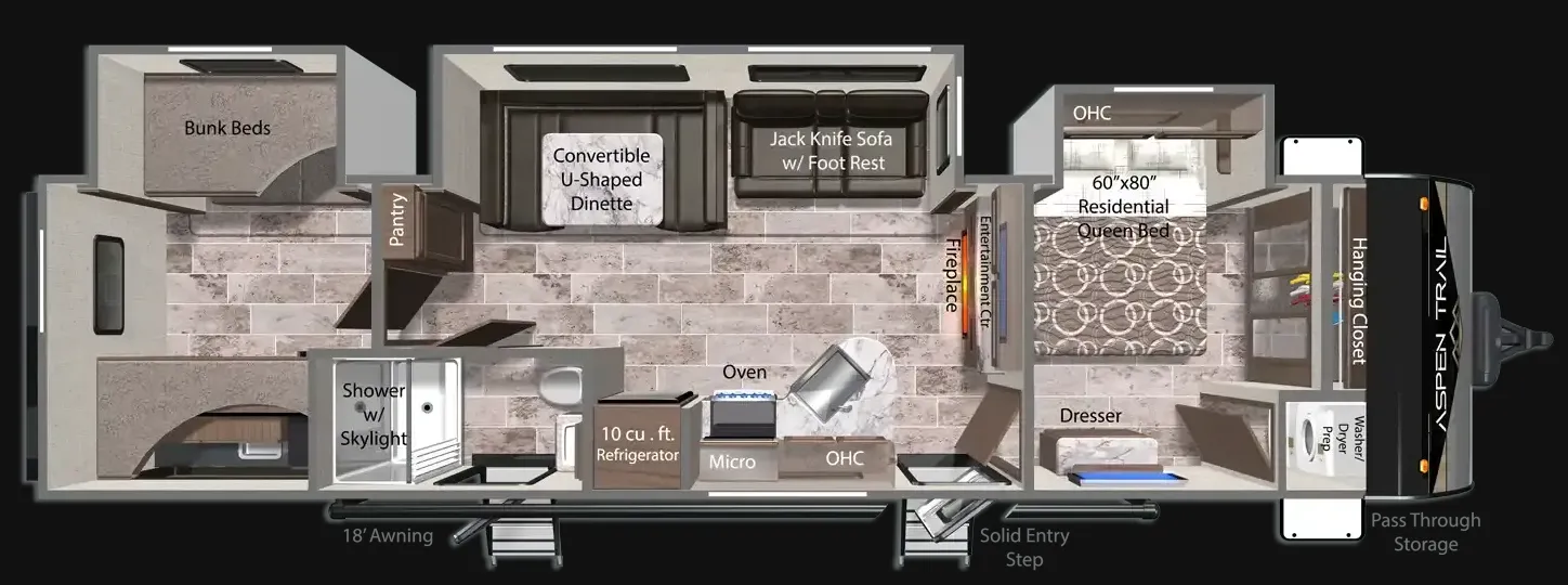 2025 Dutchmen Aspen Trail 3400BHS - Floor plan