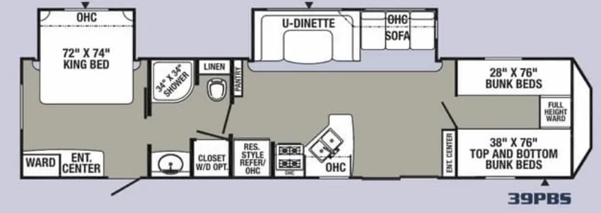 Palomino Puma 39PBS floor plan