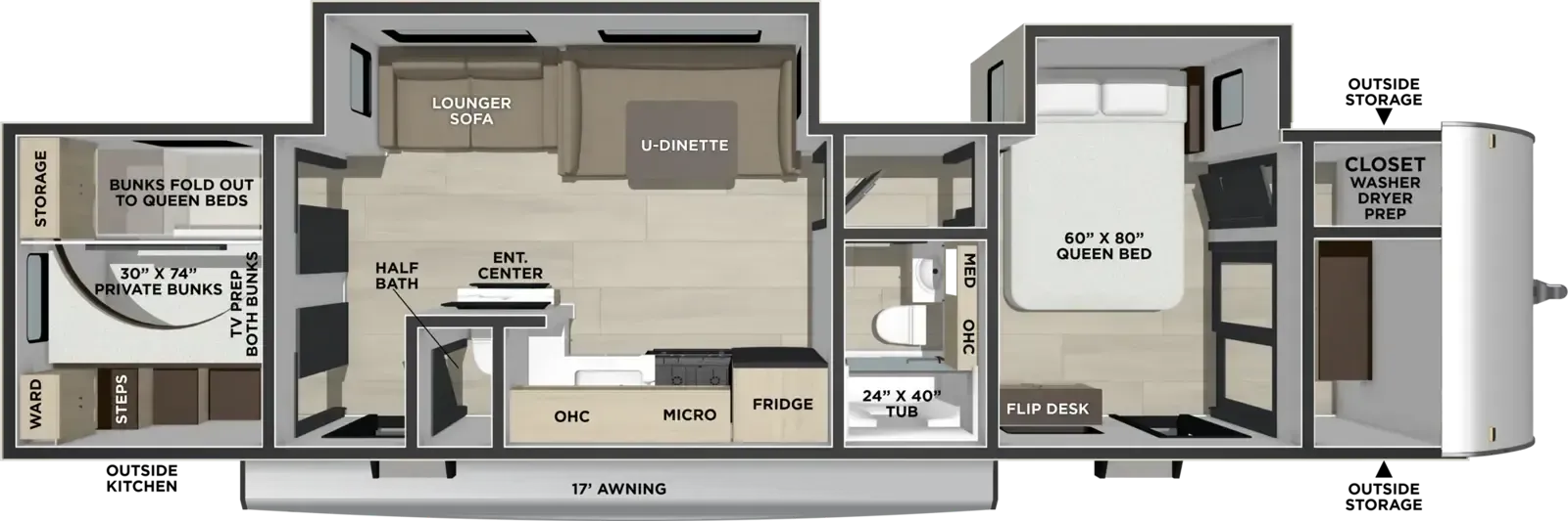 2026 Shasta RVs Shasta 34UBH - Floor plan