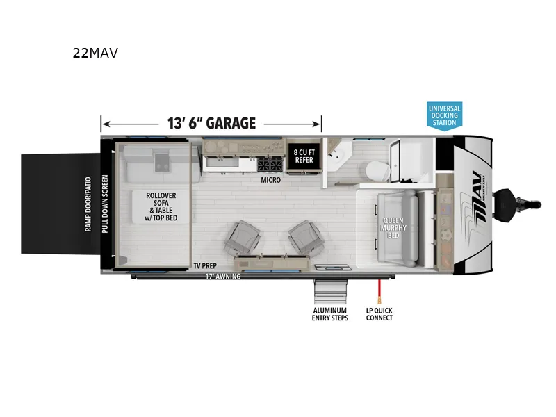 2024 Grand Design Momentum MAV 22MAV - Floor plan
