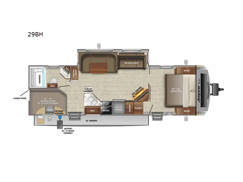 2022 Jayco White Hawk 29BH - Floor plan
