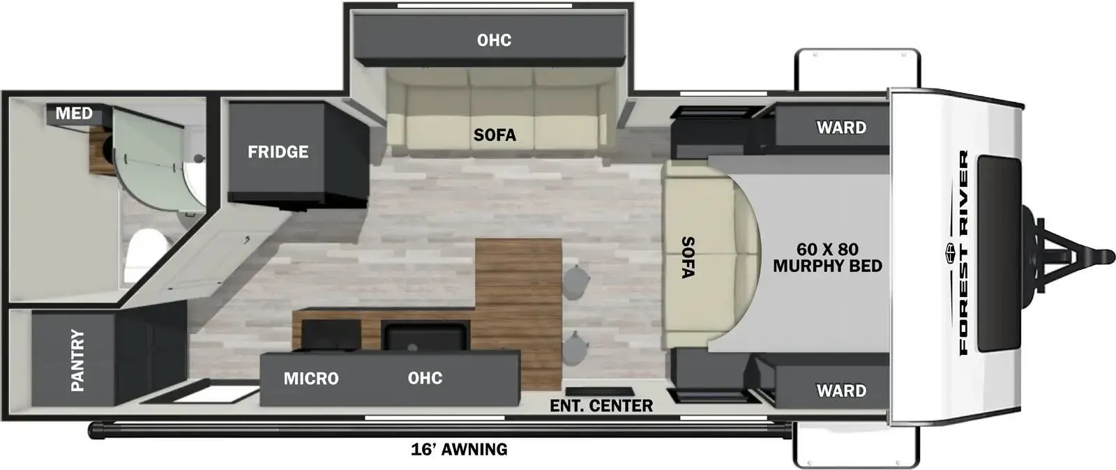 Forest River IBEX Beast Mode 19MSB floor plan