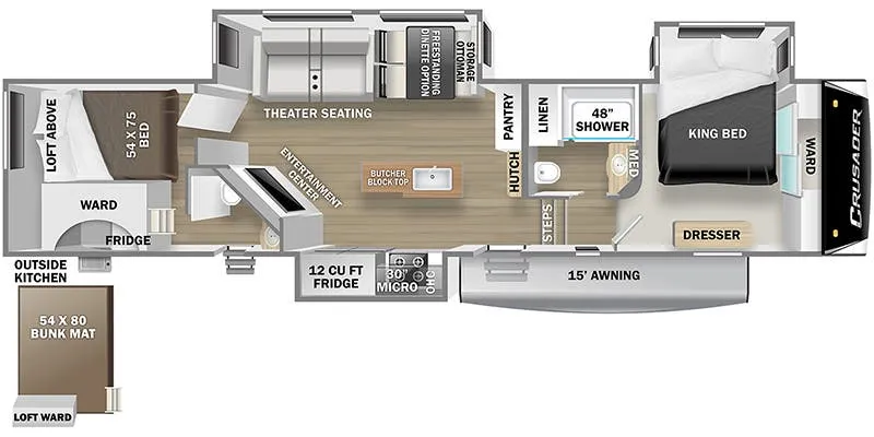 Prime Time Crusader 395BHL floor plan