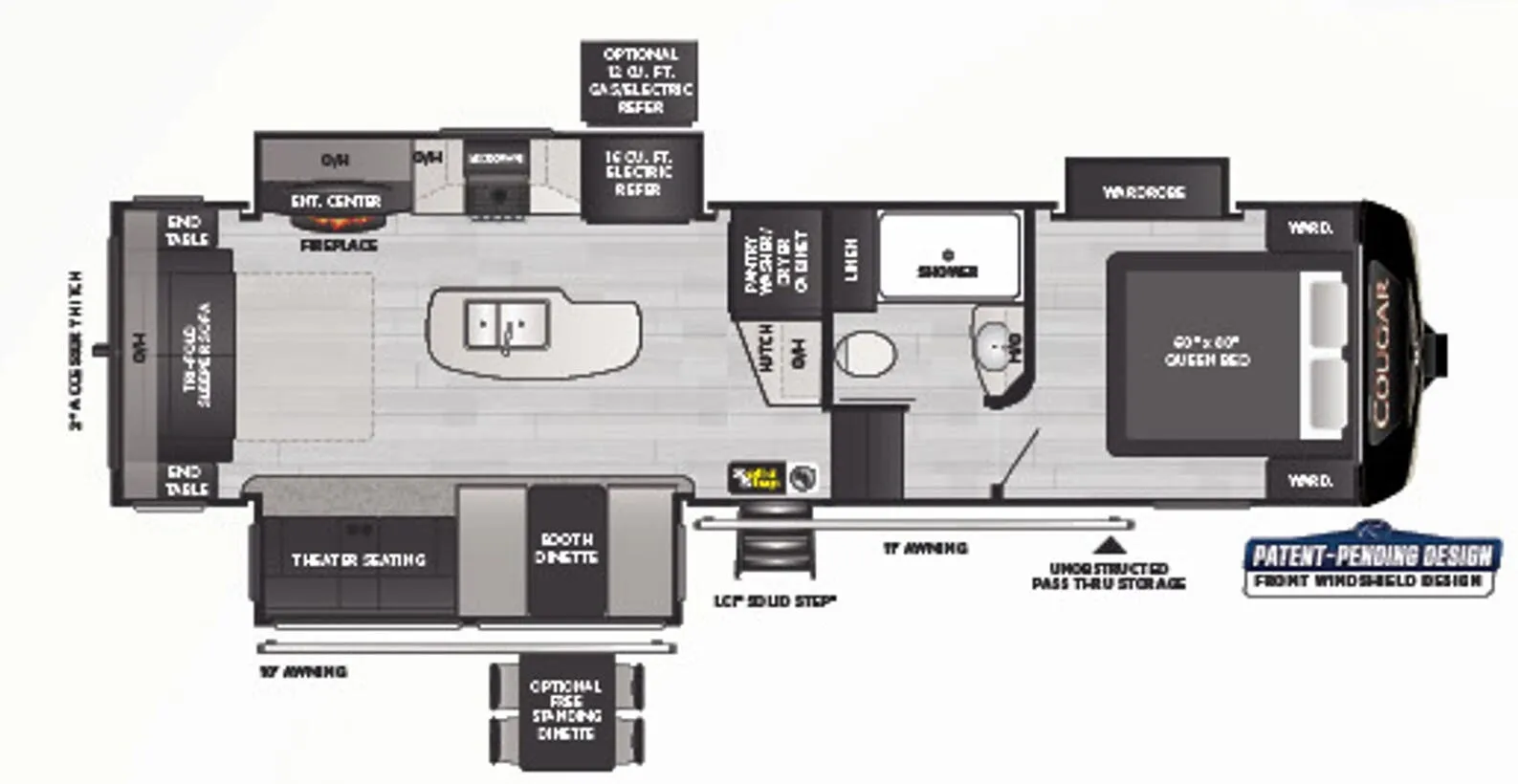 2023 Keystone Cougar 290RLS - Floor plan