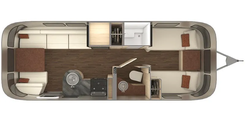 2027 Airstream International 25FB Twin - Floor plan