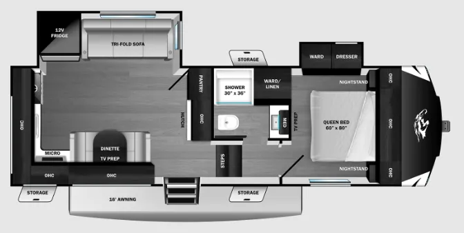 Highland Ridge Open Range Roamer Light Duty 24MLDS floor plan