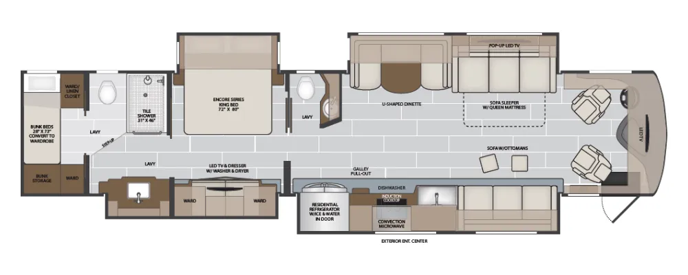 Holiday Rambler Armada 44B floor plan