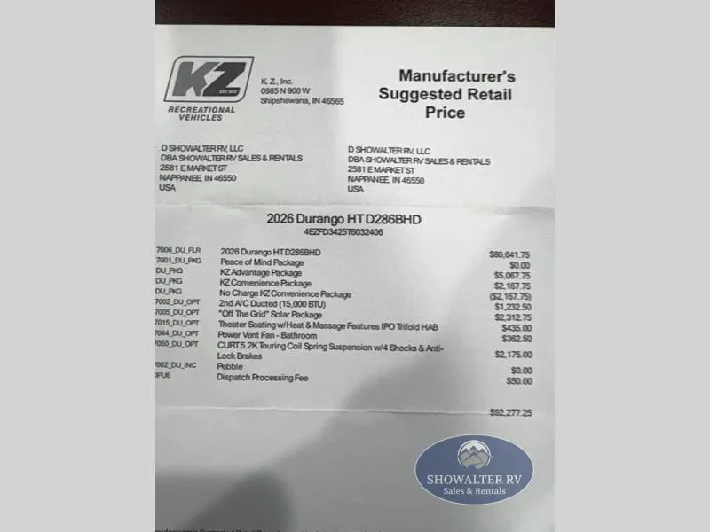 2026 KZ Durango Half-Ton D286BHD - Photo 3