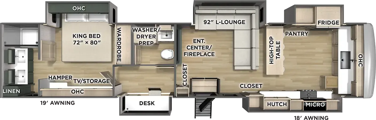 Forest River River Ranch 395FKL floor plan