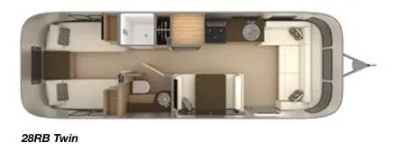 Airstream Flying Cloud 28RB Twin floor plan