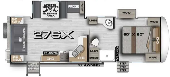Northwood Arctic Fox Edge 27SK floor plan