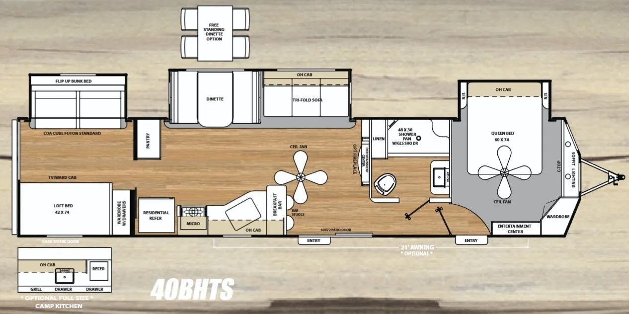 Coachmen Catalina Destination 40BHTS floor plan