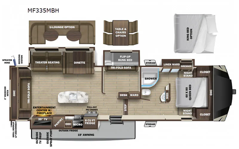 2020 Highland Ridge Mesa Ridge Limited MF335MBH - Floor plan