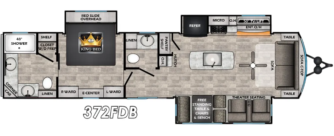 CrossRoads Hampton 372FDB floor plan