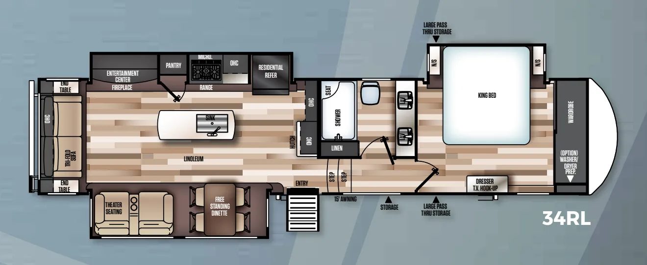 Forest River Salem Hemisphere Elite 34RL floor plan