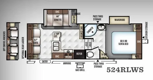 Forest River Flagstaff Super Lite 524RLWS floor plan
