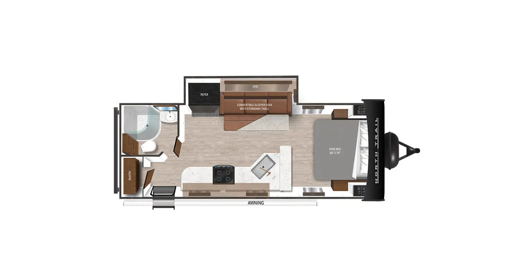 2022 Heartland North Trail Ultra-Lite Travel Trailer 22RBS floor plan