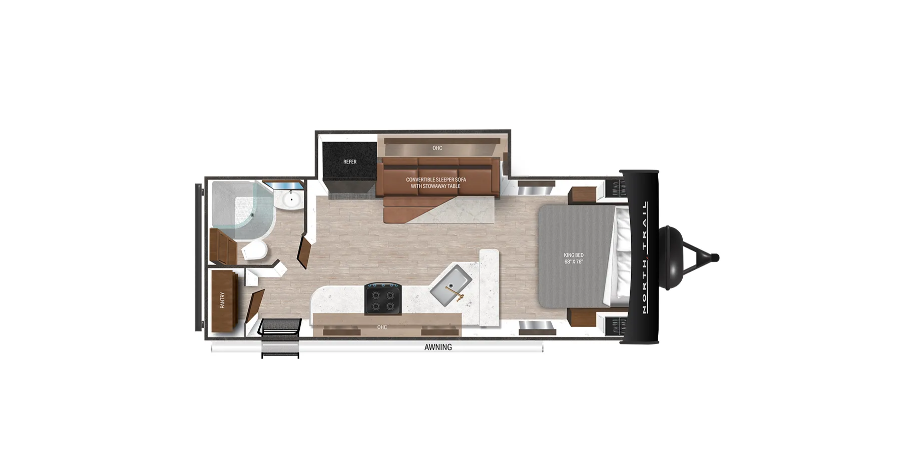 2022 Heartland North Trail Ultra-Lite Travel Trailer 22RBS - Floor plan