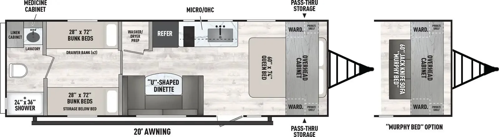2025 Forest River Viking 5K Series 25QBH - Floor plan
