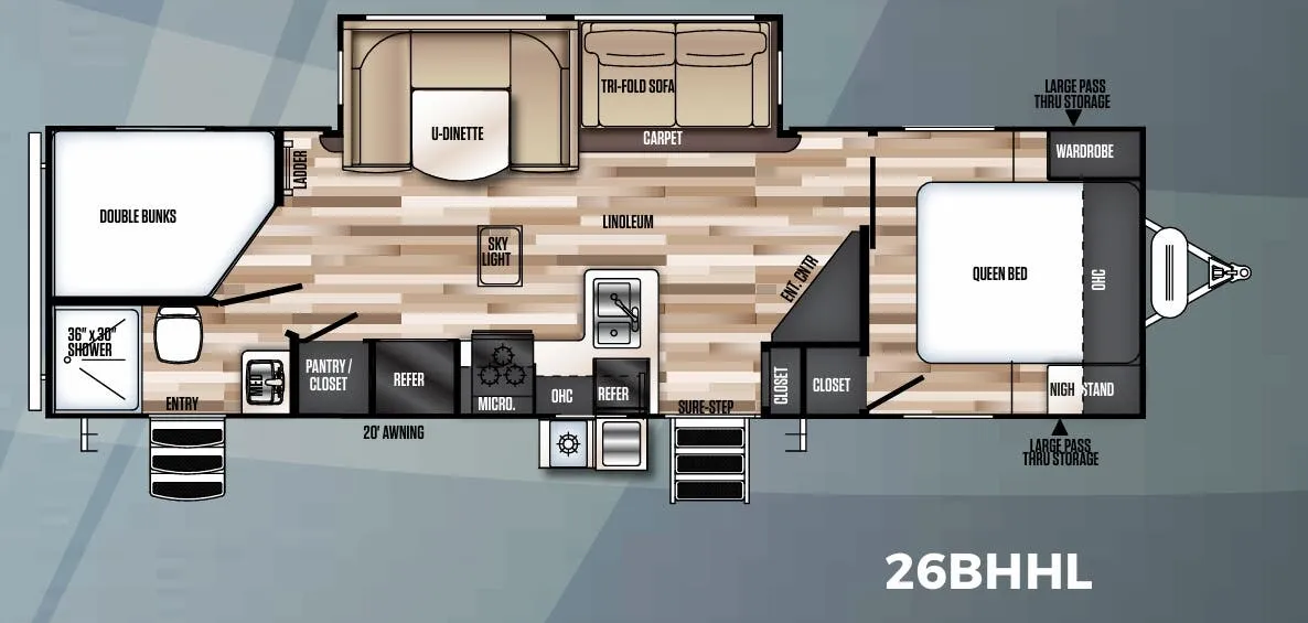 Forest River Salem Hemisphere Hyper-Lyte 26BHHL floor plan