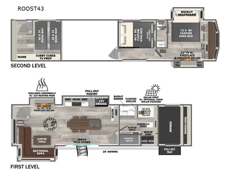 2025 Forest River Wildwood Heritage Glen ROOST43 floor plan