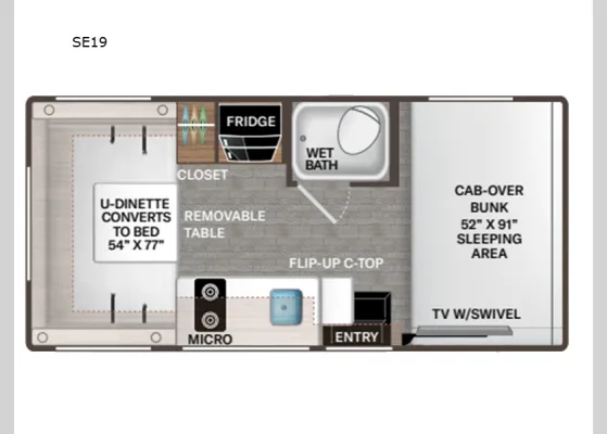 2026 Thor Motor Coach Pasadena SE SE19 Ford - Floor plan