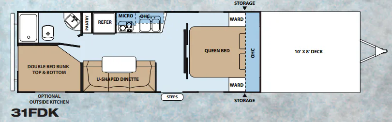 Forest River XLR Hyperlite 31FDK floor plan