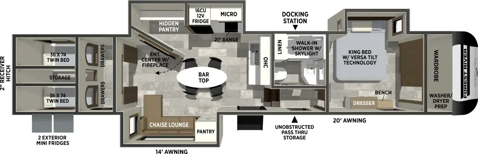 Forest River Impression 36BR3 floor plan
