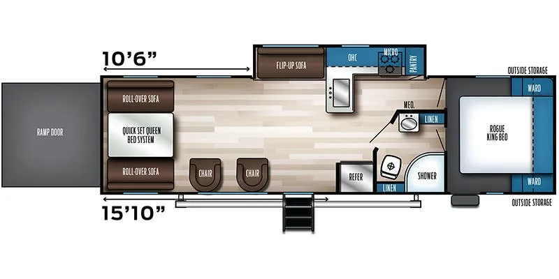 2021 Forest River Vengeance Rogue 29KS-16 floor plan