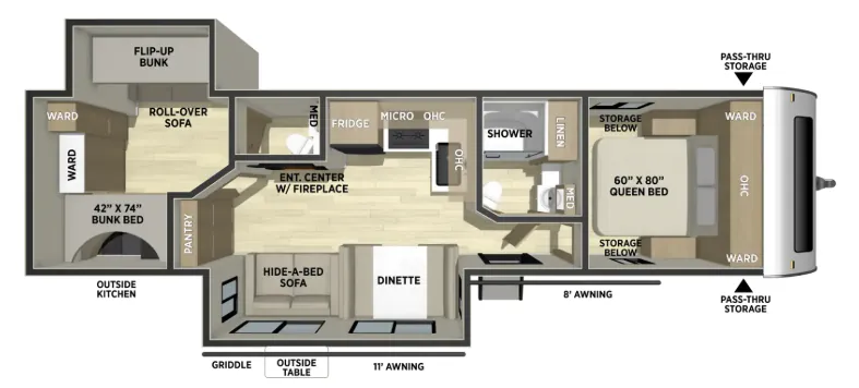 Coachmen Freedom Express Ultra Lite 326BHDS floor plan