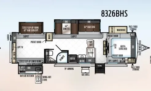Forest River Rockwood Signature Ultra Lite 8326BHS floor plan