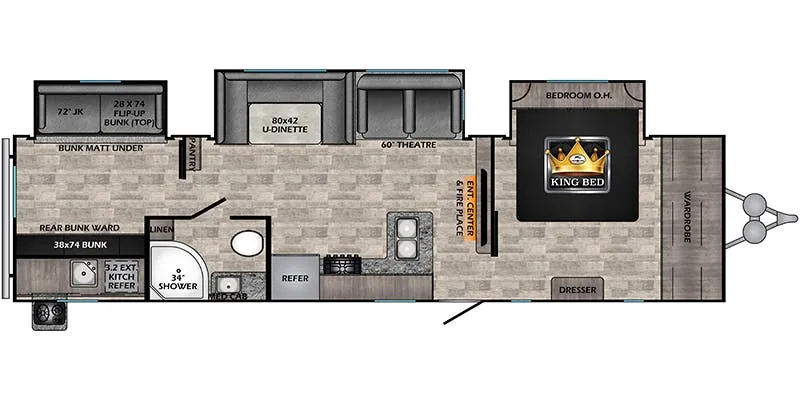 2022 CrossRoads Volante VL34BH - Floor plan