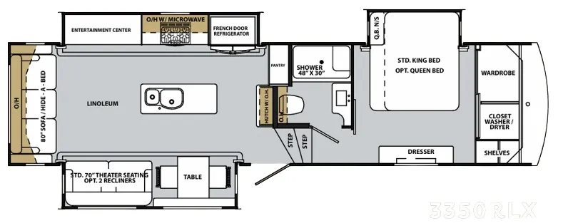 Forest River Cardinal Luxury 3350RLX floor plan