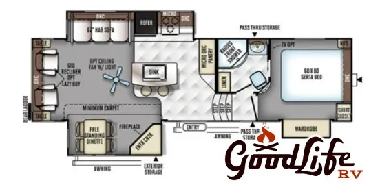 2016 Forest River Flagstaff Classic SL 8528IKWS - Floor plan