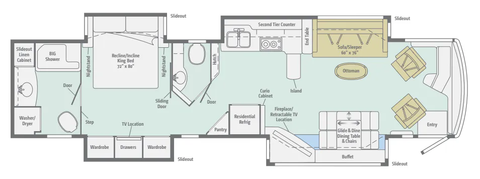 Winnebago Ellipse Ultra 42HL floor plan