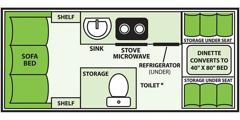 Aliner Expedition Sofa Bed floor plan