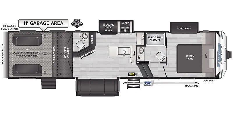 Keystone Fuzion Impact 337 floor plan