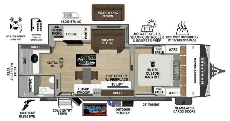 Forest River R-Pod Un-Mapped 23MK floor plan