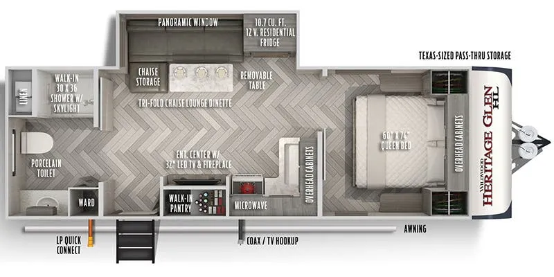 2023 Forest River Wildwood Heritage Glen Hyper-Lyte 22RBHL - Floor plan