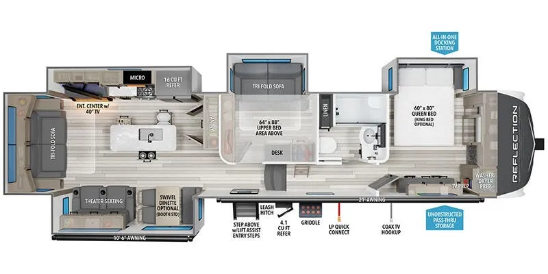 2025 Grand Design Reflection 367BHS - Floor plan