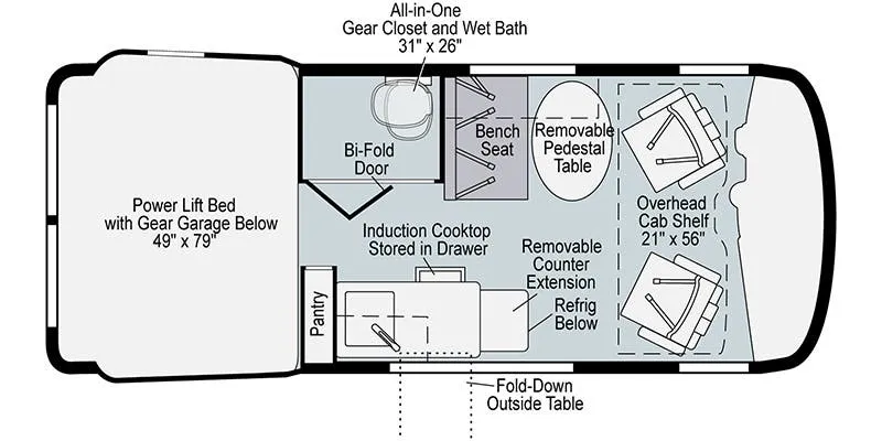 2021 Winnebago Revel 44E - Floor plan