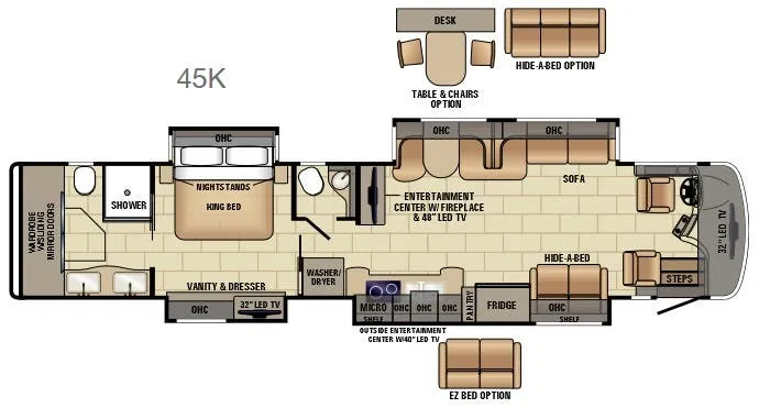 Entegra Coach Cornerstone 45K floor plan