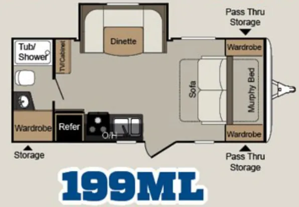 Keystone Passport Express 199ML floor plan