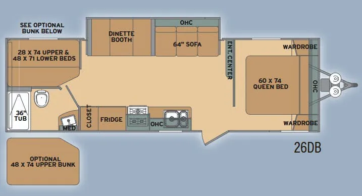 Shasta Oasis 26DB floor plan