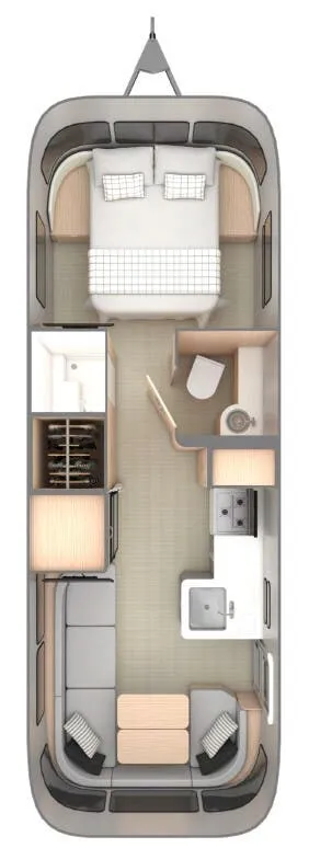 Airstream Globetrotter 27FB floor plan