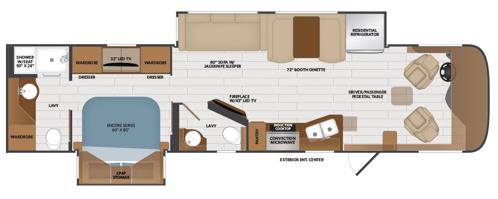 Fleetwood Pace Arrow 36U floor plan